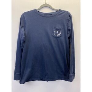 Ivory Ella S Navy Long Sleeve Graphic‎ Tee Coastal Preppy Casual Aesthetic